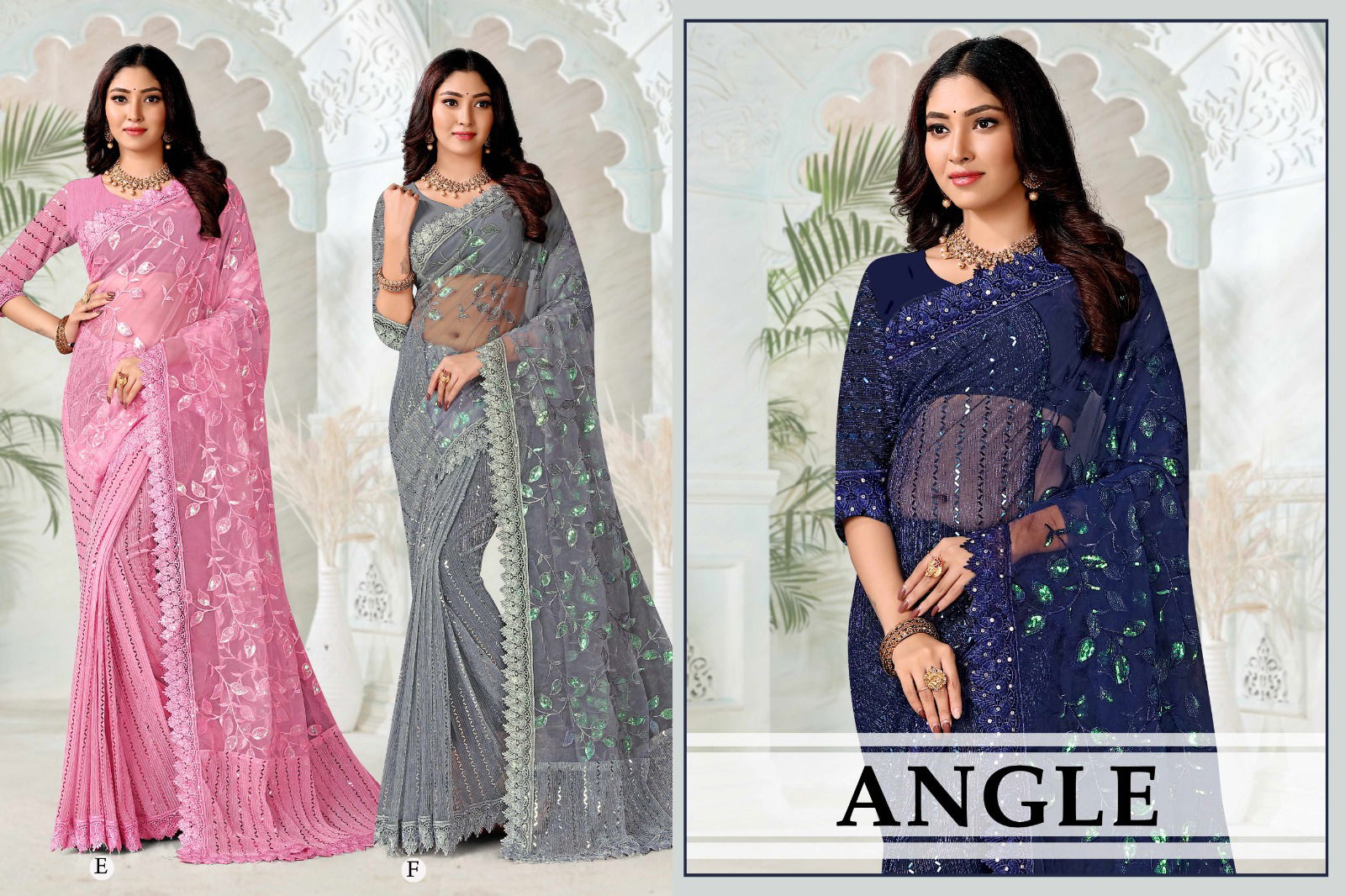 Angle By Ronisha A To F Party Wear Sarees Catalog